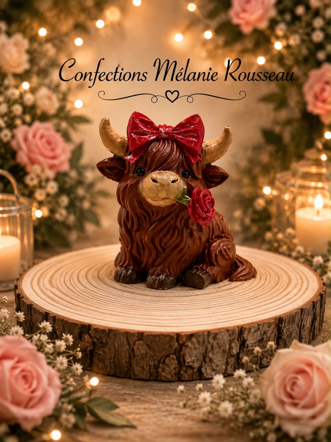 Petite Vache avec une rose