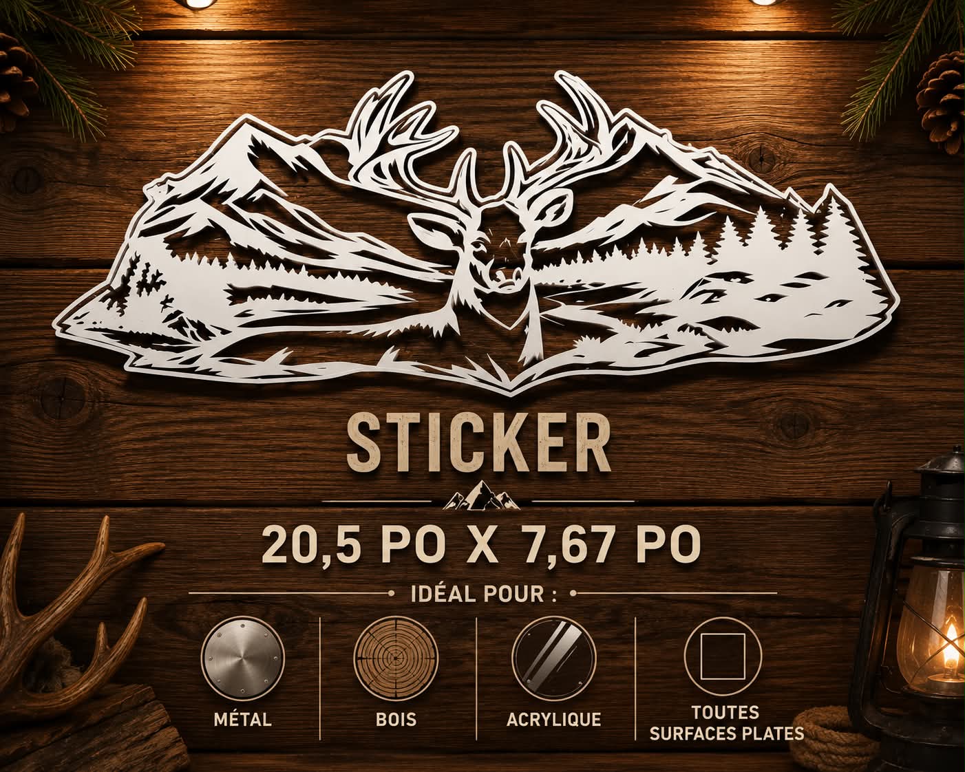 Sticker de Chevreuil dans les montagne