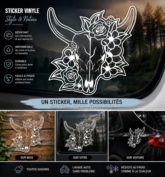 Sticker Buffle et fleurs