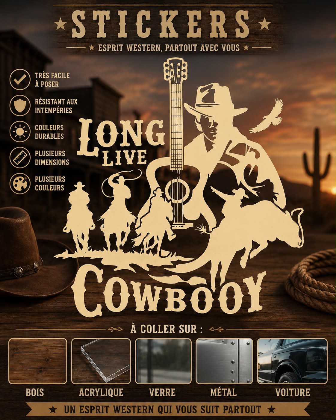 Sticker Long live Cowboy